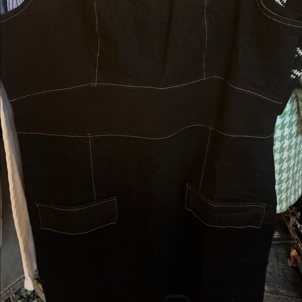 Anthropologie Sleeveless Square-Neck Slim Knit Mini Dress dark Denim size 14 - Picture 7 of 10